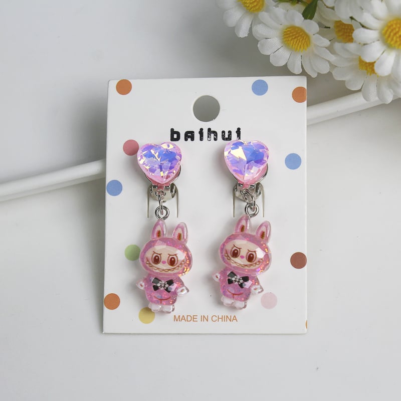 Laste kõrvaklipsud - käsitöö, plastikust/resiinist, sulamisse sisse pandud sulami ja kunstlike kividega, cartoon tegelased, printsessi seeria