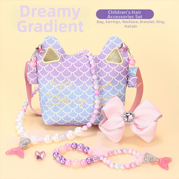 Σετ αξεσουάρ μαλλιών – σειρά Πριγκίπισσα, γεωμετρικά σχήματα, χειροποίητο ύφασμα, για παιδιά 3–10 ετών.