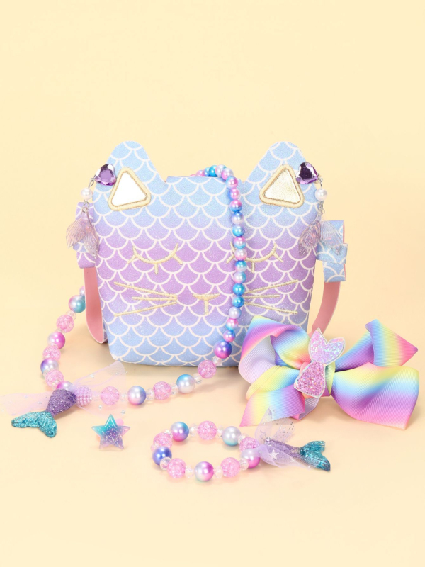 Σετ αξεσουάρ μαλλιών – σειρά Πριγκίπισσα, γεωμετρικά σχήματα, χειροποίητο ύφασμα, για παιδιά 3–10 ετών.