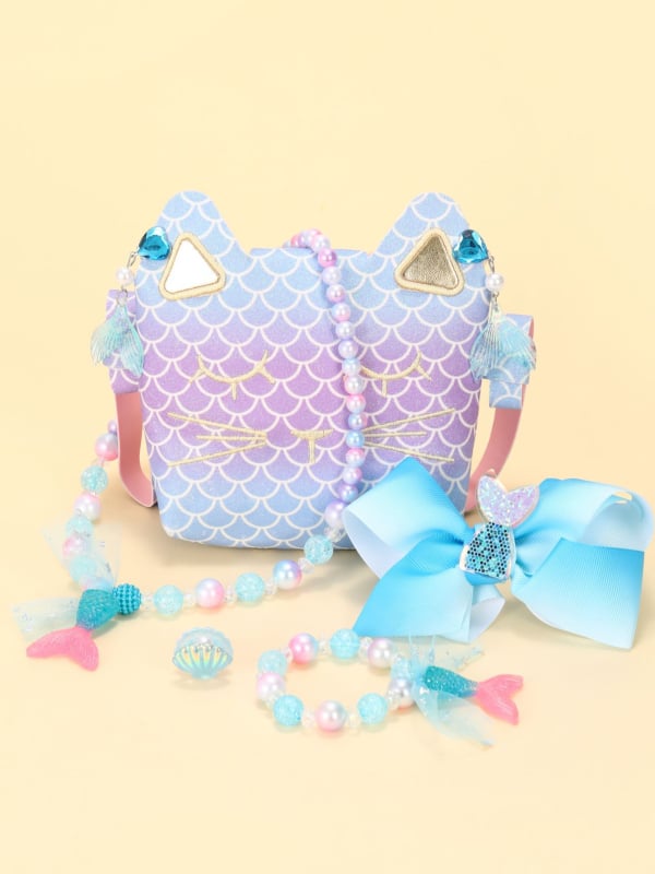 Σετ αξεσουάρ μαλλιών – σειρά Πριγκίπισσα, γεωμετρικά σχήματα, χειροποίητο ύφασμα, για παιδιά 3–10 ετών.