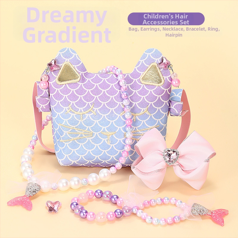 Σετ αξεσουάρ μαλλιών – σειρά Πριγκίπισσα, γεωμετρικά σχήματα, χειροποίητο ύφασμα, για παιδιά 3–10 ετών.