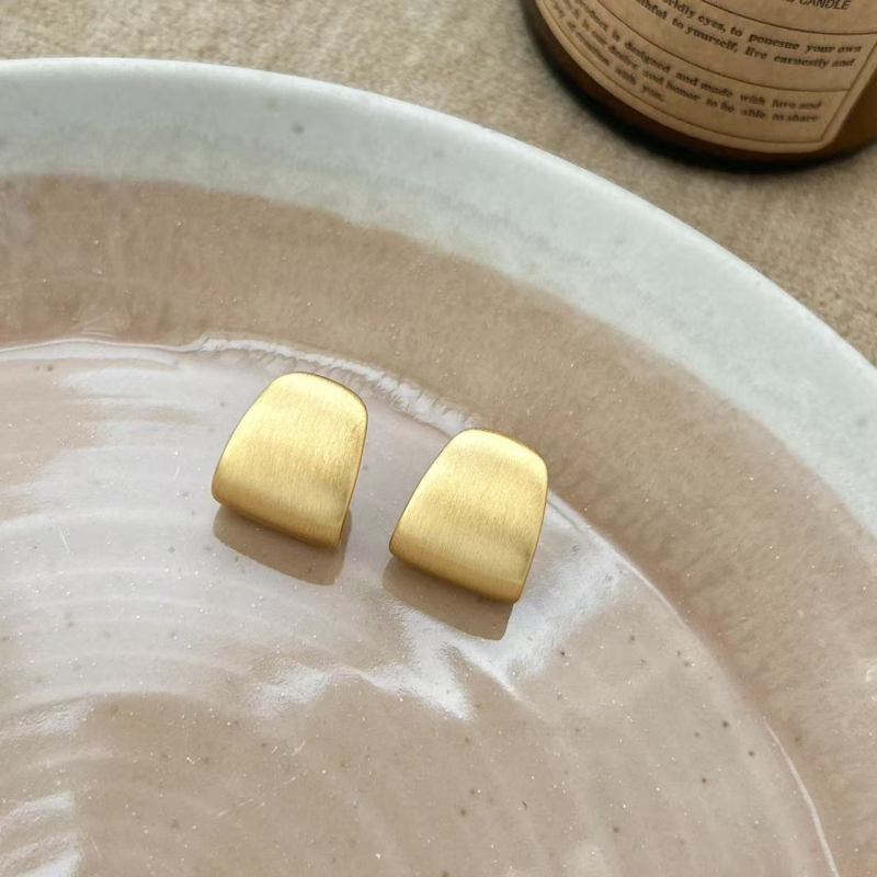 Обeци с геометричен дизайн, шлифован меден корпус, ушна игла от 925 сребро, стил Ins, марка Shutong