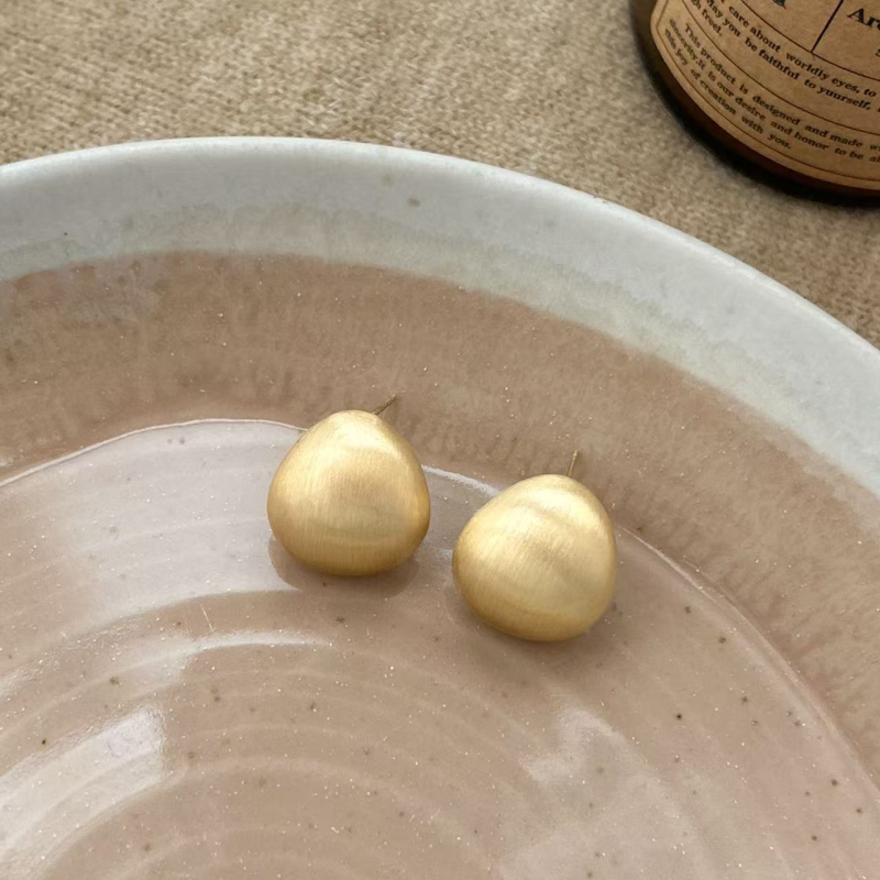 Обeци с геометричен дизайн, шлифован меден корпус, ушна игла от 925 сребро, стил Ins, марка Shutong