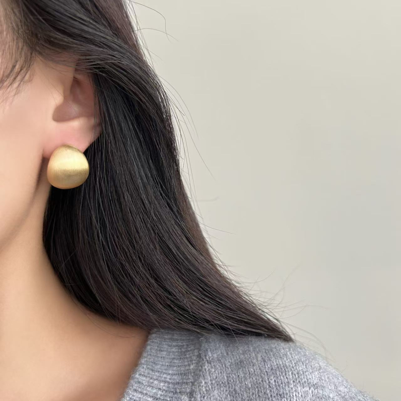 Обeци с геометричен дизайн, шлифован меден корпус, ушна игла от 925 сребро, стил Ins, марка Shutong