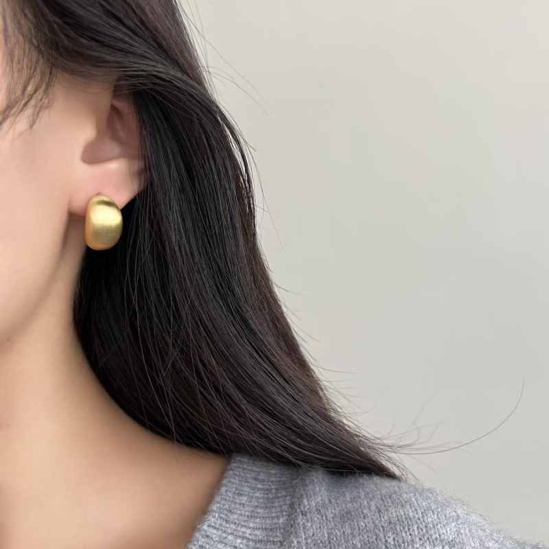 Обeци с геометричен дизайн, шлифован меден корпус, ушна игла от 925 сребро, стил Ins, марка Shutong