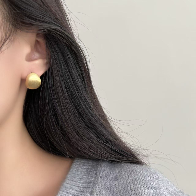 Обeци с геометричен дизайн, шлифован меден корпус, ушна игла от 925 сребро, стил Ins, марка Shutong