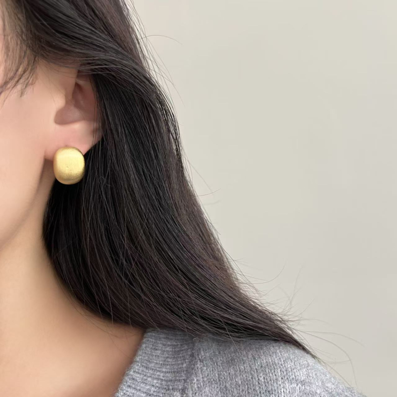 Обeци с геометричен дизайн, шлифован меден корпус, ушна игла от 925 сребро, стил Ins, марка Shutong