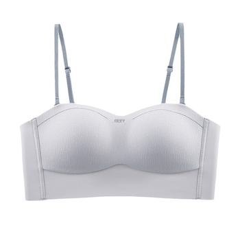 Be liemenėlės be peties, 3/4 puodelio, ploni formuoti puodeliai, nuimami dvigubi pečių dirželiai, nugaros užtrauktukas su keturiais eilučių