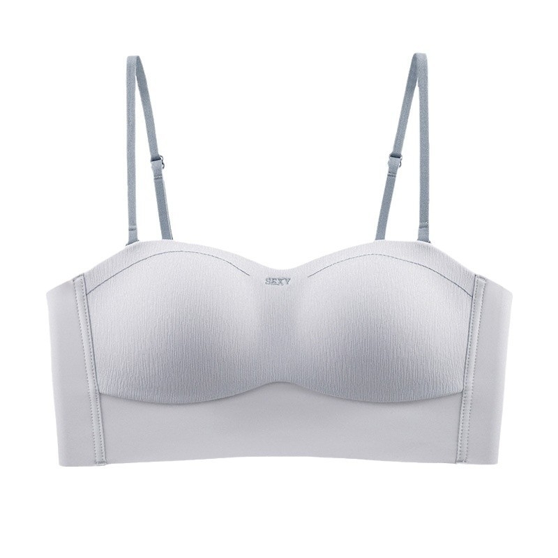 Be liemenėlės be peties, 3/4 puodelio, ploni formuoti puodeliai, nuimami dvigubi pečių dirželiai, nugaros užtrauktukas su keturiais eilučių