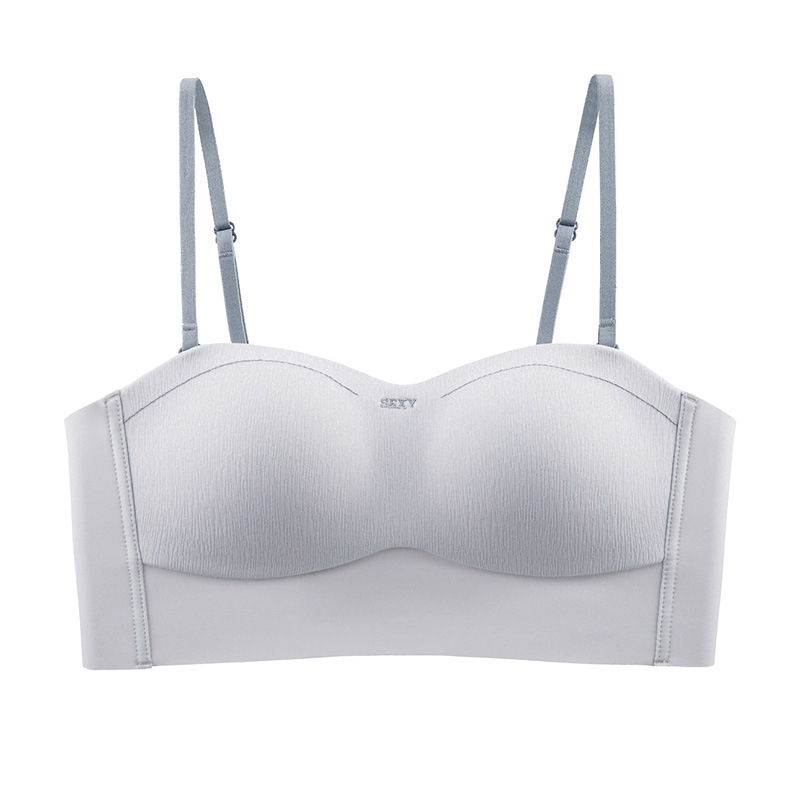 Be liemenėlės be peties, 3/4 puodelio, ploni formuoti puodeliai, nuimami dvigubi pečių dirželiai, nugaros užtrauktukas su keturiais eilučių