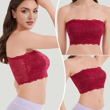 Wrap grudnjak/bandeau s čipkom, najlon; Broj proizvoda 8838; Funkcija: wrap grudnjak, duboki leđa