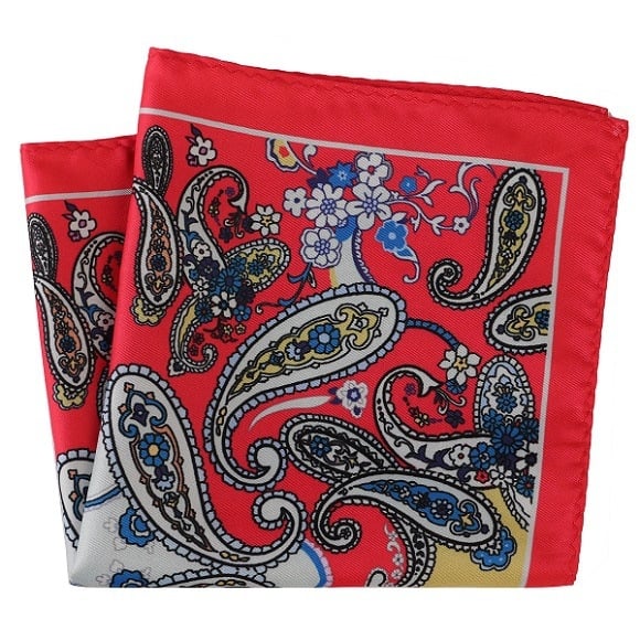 Πετσέτα τσέπης για άνδρες – φλοράλ σχέδιο, πολυεστερική ίνα, βραδινό ντύσιμο, εκτύπωση