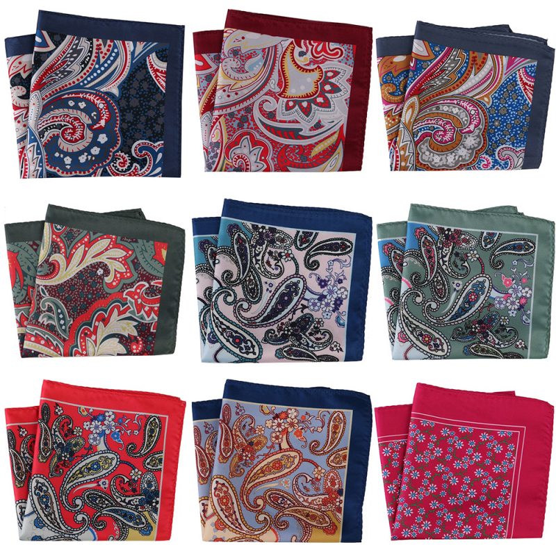 Πετσέτα τσέπης για άνδρες – φλοράλ σχέδιο, πολυεστερική ίνα, βραδινό ντύσιμο, εκτύπωση