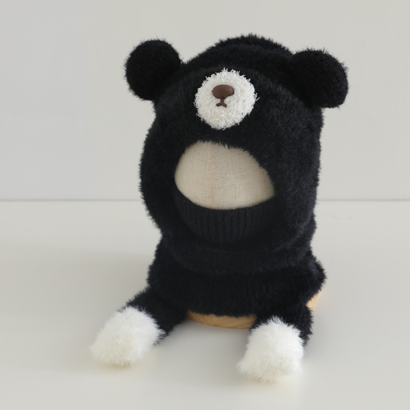 Шапка с качулка от плюш, подплатена с флис и комплект шал – топла и ветроустойчива за деца през зимата