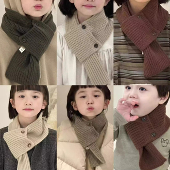 Bora παιδικός σάλι με κουμπιά, warp-πλεκτό από συνθετικό κασμίρι, ακρυλικό μείγμα, ζεστός και ανθεκτικός στη σκόνη για τον χειμώνα