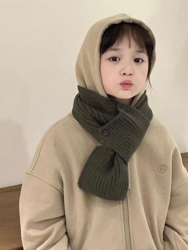 Bora παιδικός σάλι με κουμπιά, warp-πλεκτό από συνθετικό κασμίρι, ακρυλικό μείγμα, ζεστός και ανθεκτικός στη σκόνη για τον χειμώνα