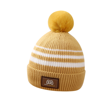 Плетена шапка за бебе - памук-кашемир, зима, райета защита на ушите, шал за врата, унисекс