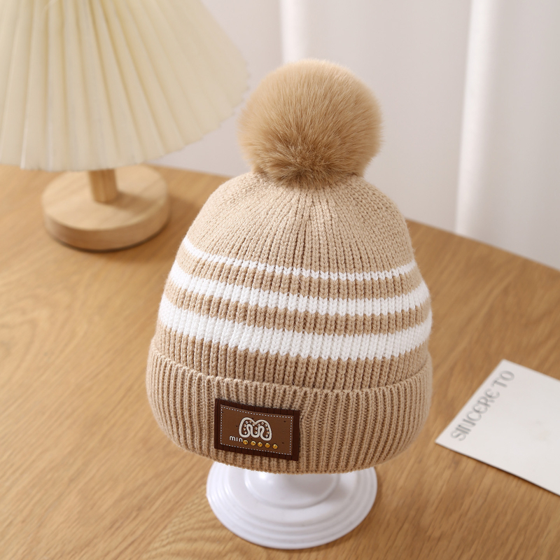 Плетена шапка за бебе - памук-кашемир, зима, райета защита на ушите, шал за врата, унисекс