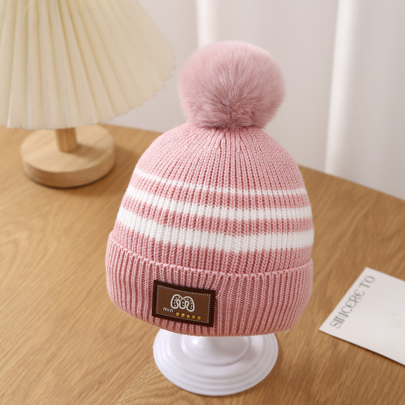 Плетена шапка за бебе - памук-кашемир, зима, райета защита на ушите, шал за врата, унисекс