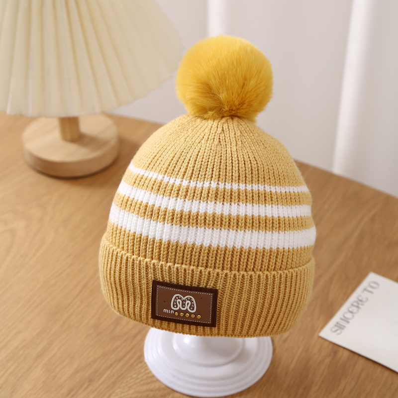 Плетена шапка за бебе - памук-кашемир, зима, райета защита на ушите, шал за врата, унисекс