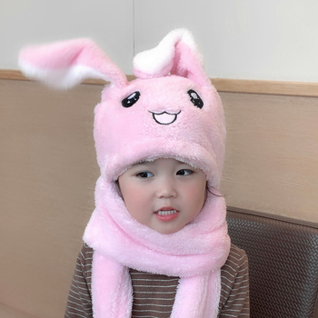 Шапка с ушички заек - зимна, топла и ветроустойчива (материал Shu velvet; куполна върха; защита на врата)