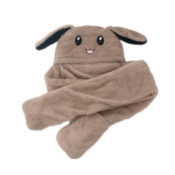 Шапка с ушички заек - зимна, топла и ветроустойчива (материал Shu velvet; куполна върха; защита на врата)