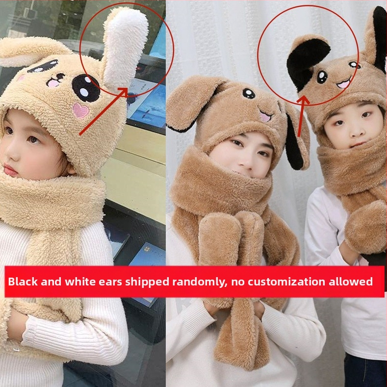 Шапка с ушички заек - зимна, топла и ветроустойчива (материал Shu velvet; куполна върха; защита на врата)