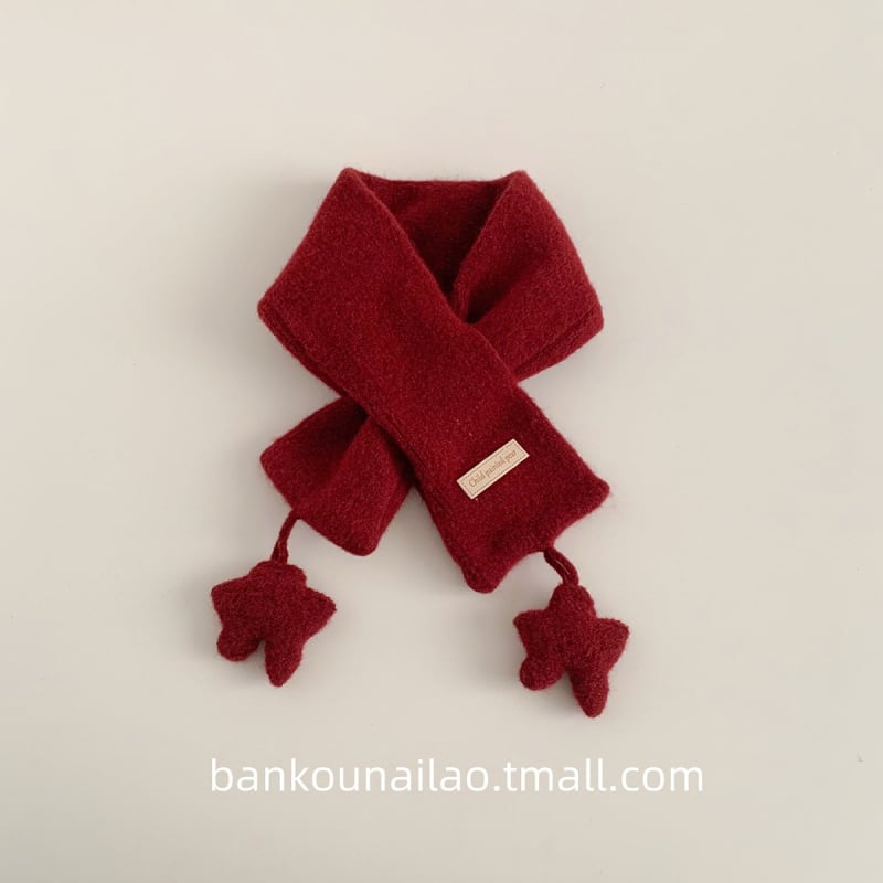 Παιδικός πλεκτός κασκόλ σε κορεάτικο στυλ με σχέδιο αστεριού – ζεστός για τον χειμώνα, για αγόρια και κορίτσια