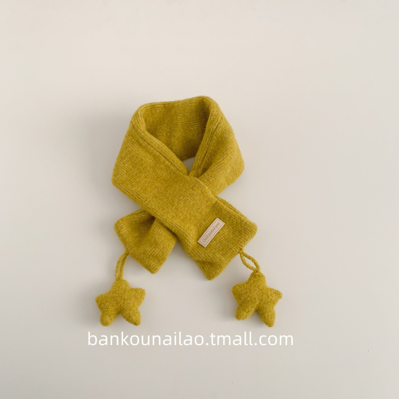 Παιδικός πλεκτός κασκόλ σε κορεάτικο στυλ με σχέδιο αστεριού – ζεστός για τον χειμώνα, για αγόρια και κορίτσια