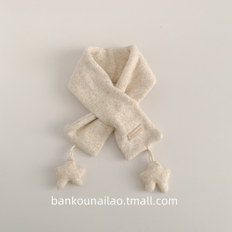 Παιδικός πλεκτός κασκόλ σε κορεάτικο στυλ με σχέδιο αστεριού – ζεστός για τον χειμώνα, για αγόρια και κορίτσια