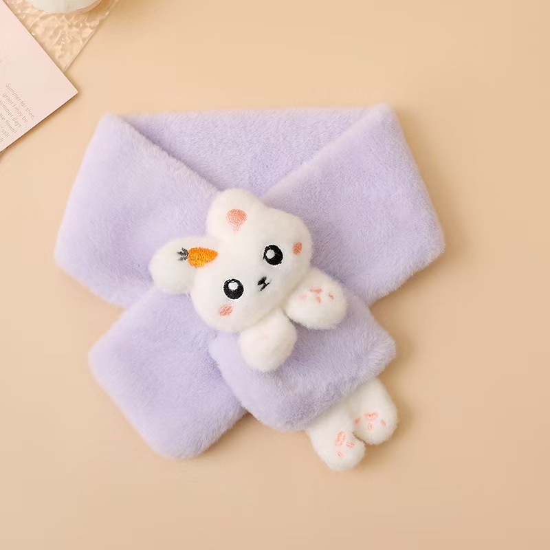 Laste sall Korea stiilis, polüester, soe talveks, jänese ja porgandi motiiv, ristkülikukujuline