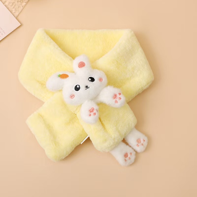 Laste sall Korea stiilis, polüester, soe talveks, jänese ja porgandi motiiv, ristkülikukujuline