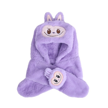 Vaikų kepurė su gobtuvu žiemai, poliesterio audinys, tie-dye apdaila, mielas stilius, Shuaibing mezgimo gamykla