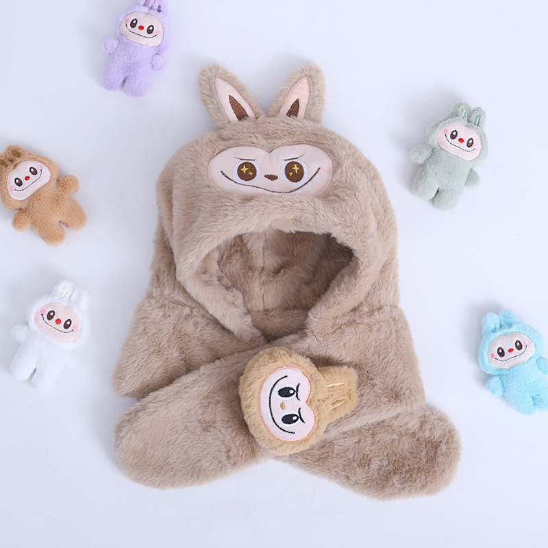 Vaikų kepurė su gobtuvu žiemai, poliesterio audinys, tie-dye apdaila, mielas stilius, Shuaibing mezgimo gamykla