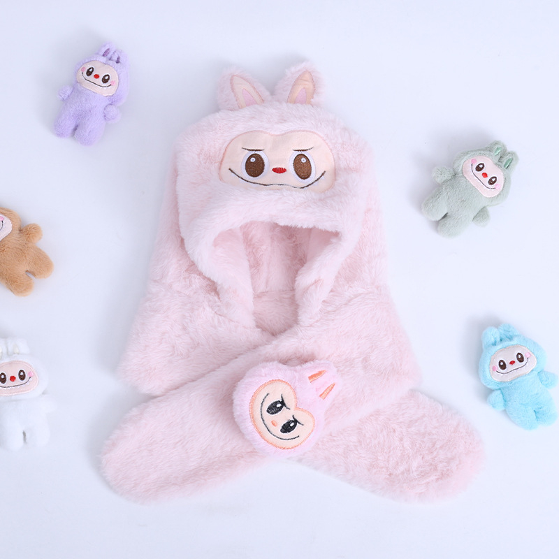 Vaikų kepurė su gobtuvu žiemai, poliesterio audinys, tie-dye apdaila, mielas stilius, Shuaibing mezgimo gamykla