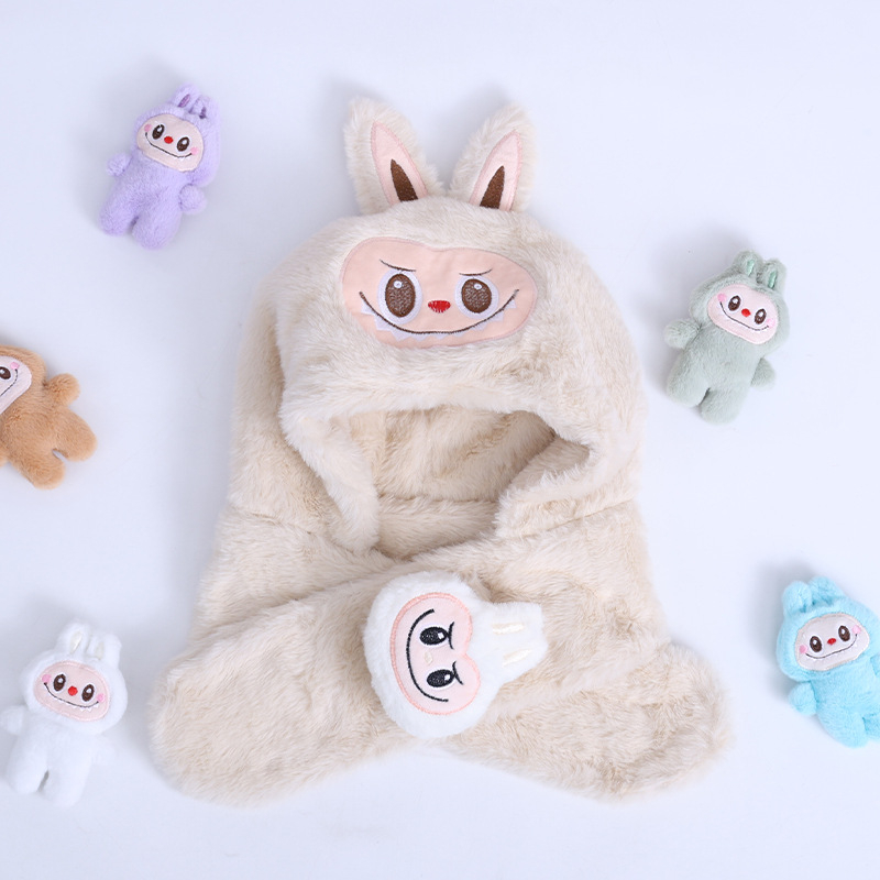 Vaikų kepurė su gobtuvu žiemai, poliesterio audinys, tie-dye apdaila, mielas stilius, Shuaibing mezgimo gamykla