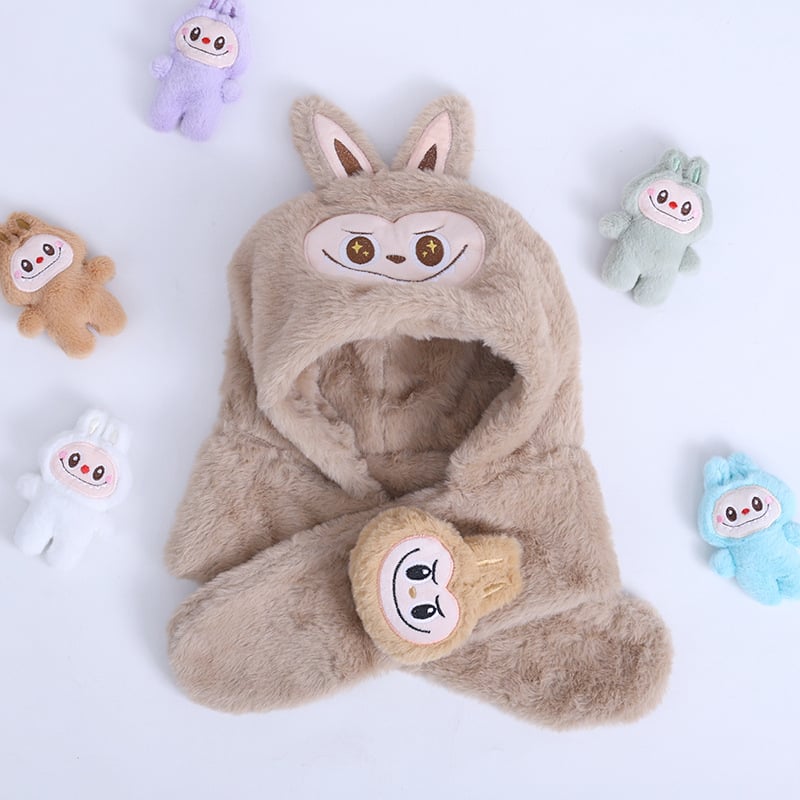 Vaikų kepurė su gobtuvu žiemai, poliesterio audinys, tie-dye apdaila, mielas stilius, Shuaibing mezgimo gamykla