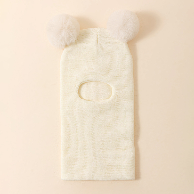 Плетена зимна детска шапка с защита за ушите и интегриран шал за врата — куполна форма, ръб надолу, топлинна и ветроустойчива, за деца на 6–12 месеца и 1–2 години