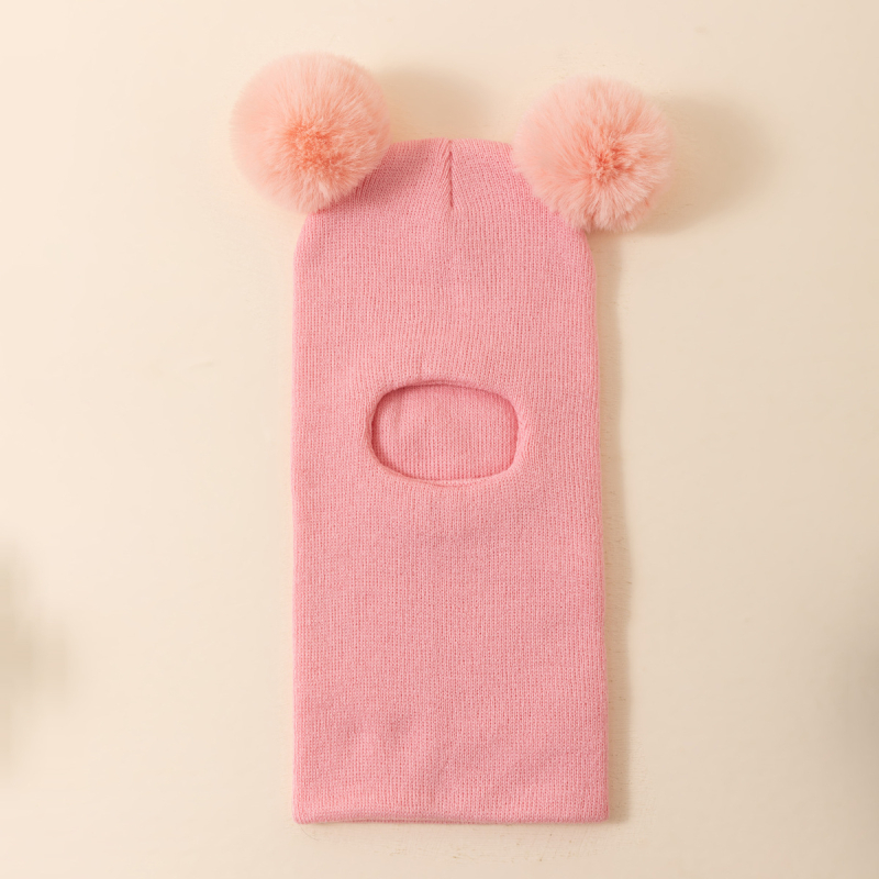 Плетена зимна детска шапка с защита за ушите и интегриран шал за врата — куполна форма, ръб надолу, топлинна и ветроустойчива, за деца на 6–12 месеца и 1–2 години
