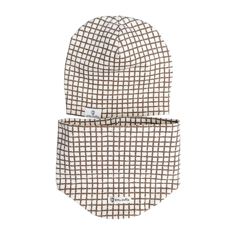 Medvilninis kūdikių kepurės ir šaliko komplektas — kvėpuojantis, prakaitą sugeriantis, atsparus vėjui