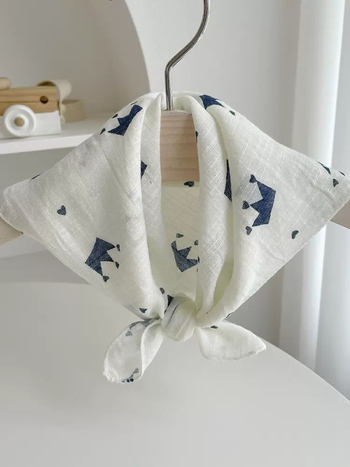 Laste puuvillane ruuduline sall – unisex, karikatuuride muster, lihtne kudumine, soe, tie-dye värvimine