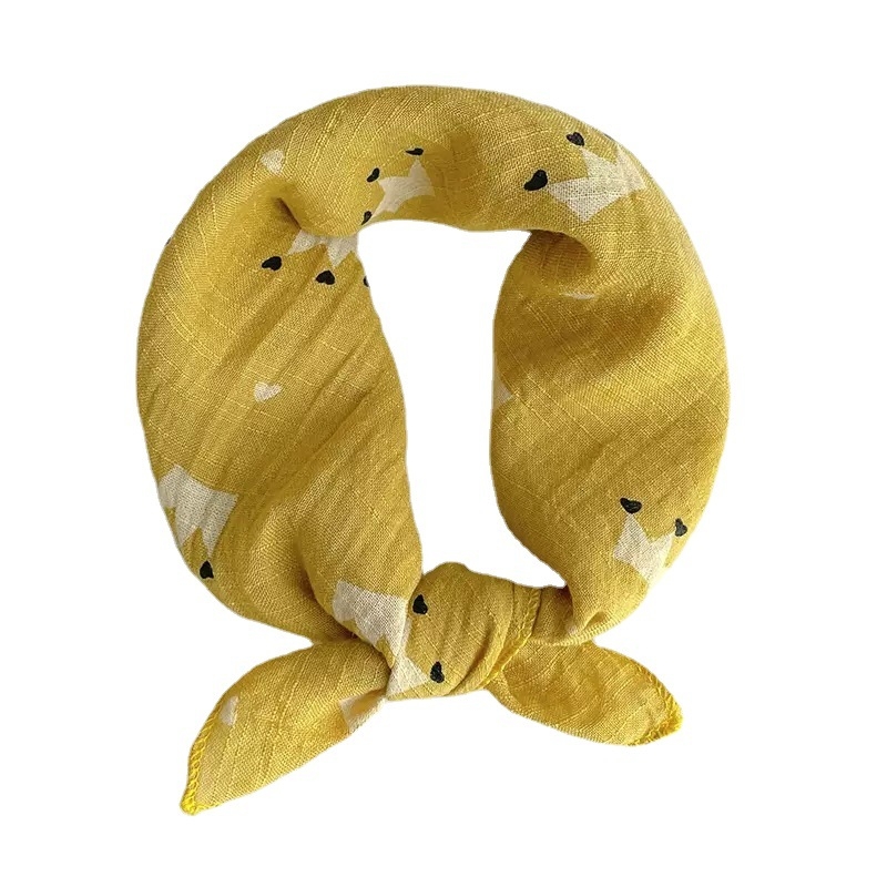 Laste puuvillane ruuduline sall – unisex, karikatuuride muster, lihtne kudumine, soe, tie-dye värvimine