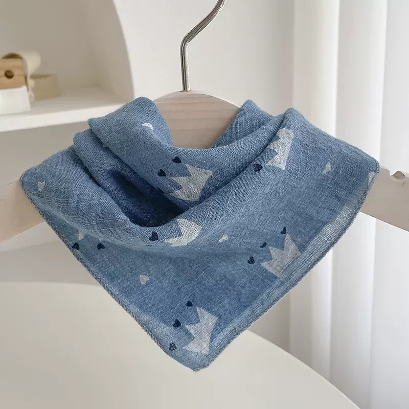 Laste puuvillane ruuduline sall – unisex, karikatuuride muster, lihtne kudumine, soe, tie-dye värvimine