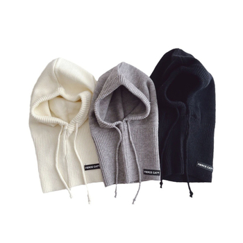 Vaikų balaklavinė kepurė su integruotu šaliku ir ausų apsauga, žiemos šiluma, akrilinis mezgimas, amžius 2–10 metų, Little Dumb Baby