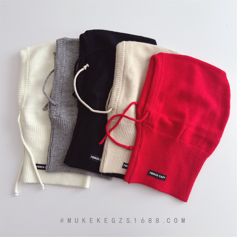 Vaikų balaklavinė kepurė su integruotu šaliku ir ausų apsauga, žiemos šiluma, akrilinis mezgimas, amžius 2–10 metų, Little Dumb Baby