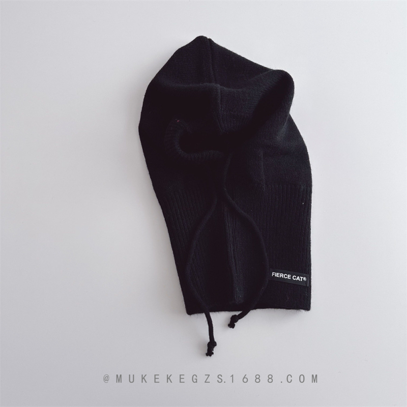 Vaikų balaklavinė kepurė su integruotu šaliku ir ausų apsauga, žiemos šiluma, akrilinis mezgimas, amžius 2–10 metų, Little Dumb Baby