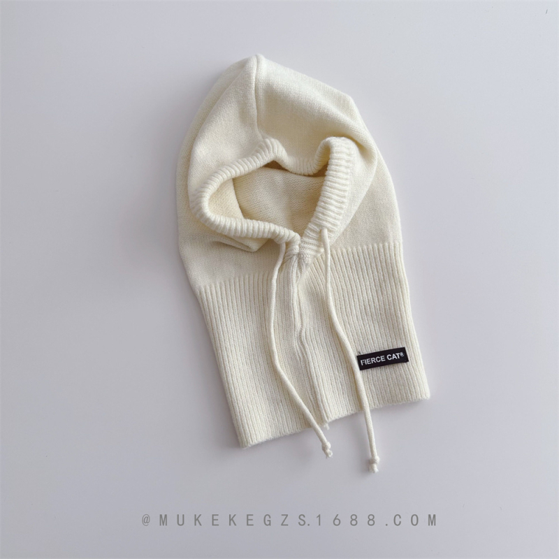 Vaikų balaklavinė kepurė su integruotu šaliku ir ausų apsauga, žiemos šiluma, akrilinis mezgimas, amžius 2–10 metų, Little Dumb Baby