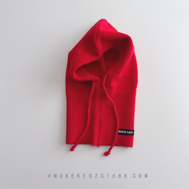 Vaikų balaklavinė kepurė su integruotu šaliku ir ausų apsauga, žiemos šiluma, akrilinis mezgimas, amžius 2–10 metų, Little Dumb Baby