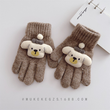 Dječje pletene rukavice s motivom medvjeda, fakultetski stil, akrilno vlakno, unisex, zima.