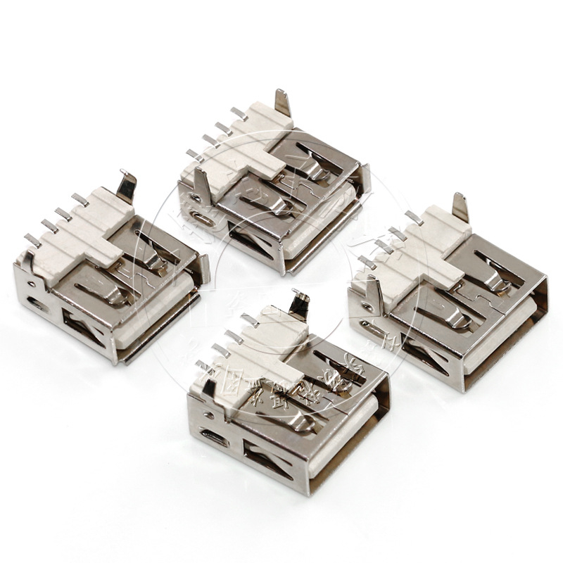 Σύνδεσμος USB 2.0 Type-A SMT, γωνία 90°, οριζόντιες και ευθείες επαφές